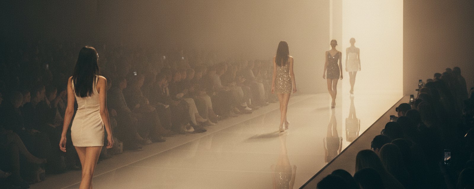 Models walking a fashion-week runway