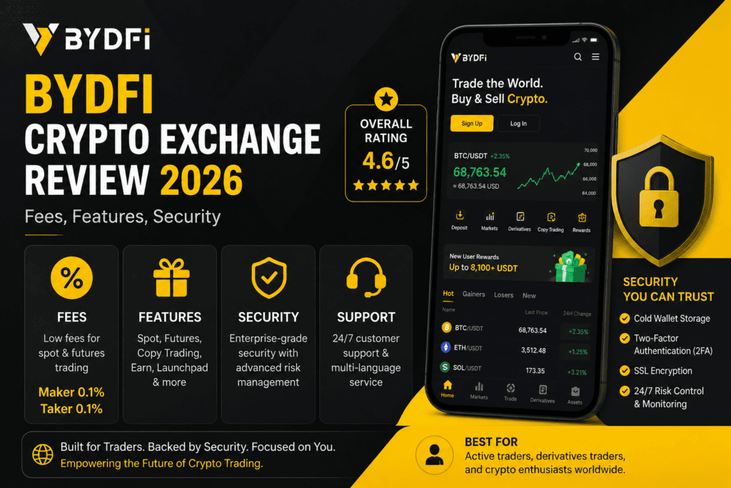 BYDFI Crypto Exchange Review 2026: Fees, Features, Security