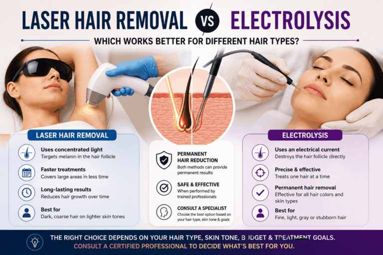 Laser Hair Removal vs Electrolysis: Which Works Better for Different Hair Types?
