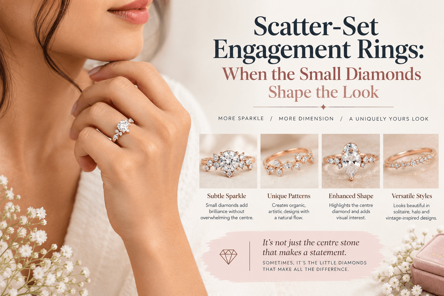 Scatter-Set Engagement Rings: When the Small Diamonds Shape the Look