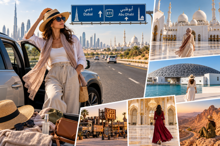Dubai to Abu Dhabi Road Trip: Outfit Ideas and Scenic Stops