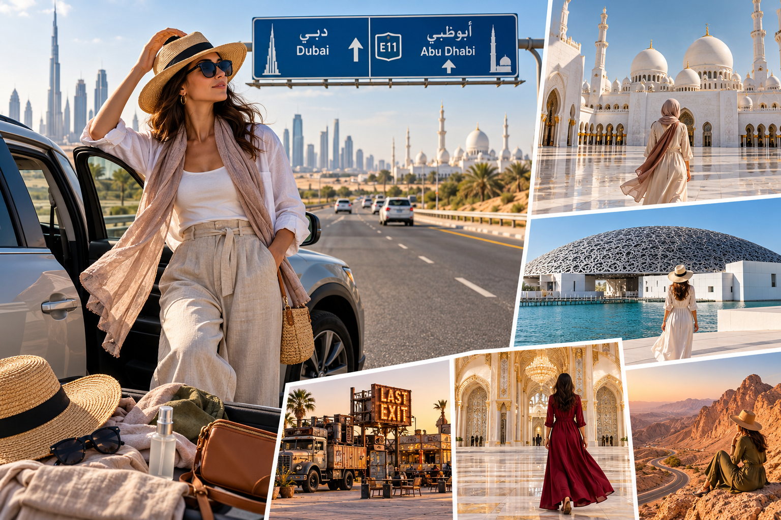 Dubai to Abu Dhabi Road Trip: Outfit Ideas and Scenic Stops